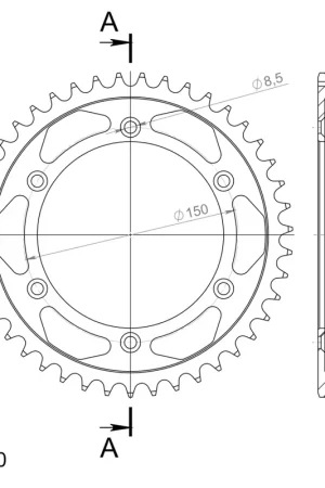 Shop Nu SUPERSPROX - REAR STEEL 43T - Sprockets - BLACK, 520